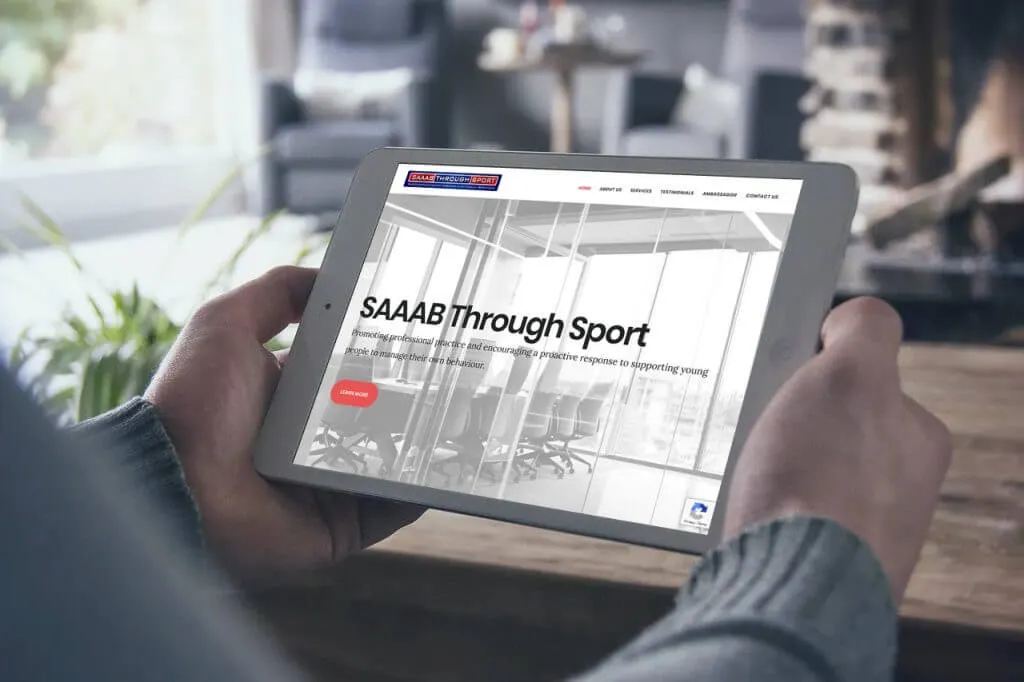 SAAAB Through Sport website screenshot.